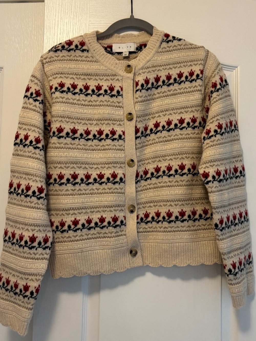 Olive M/L Vintage Style Tulip Cardigan